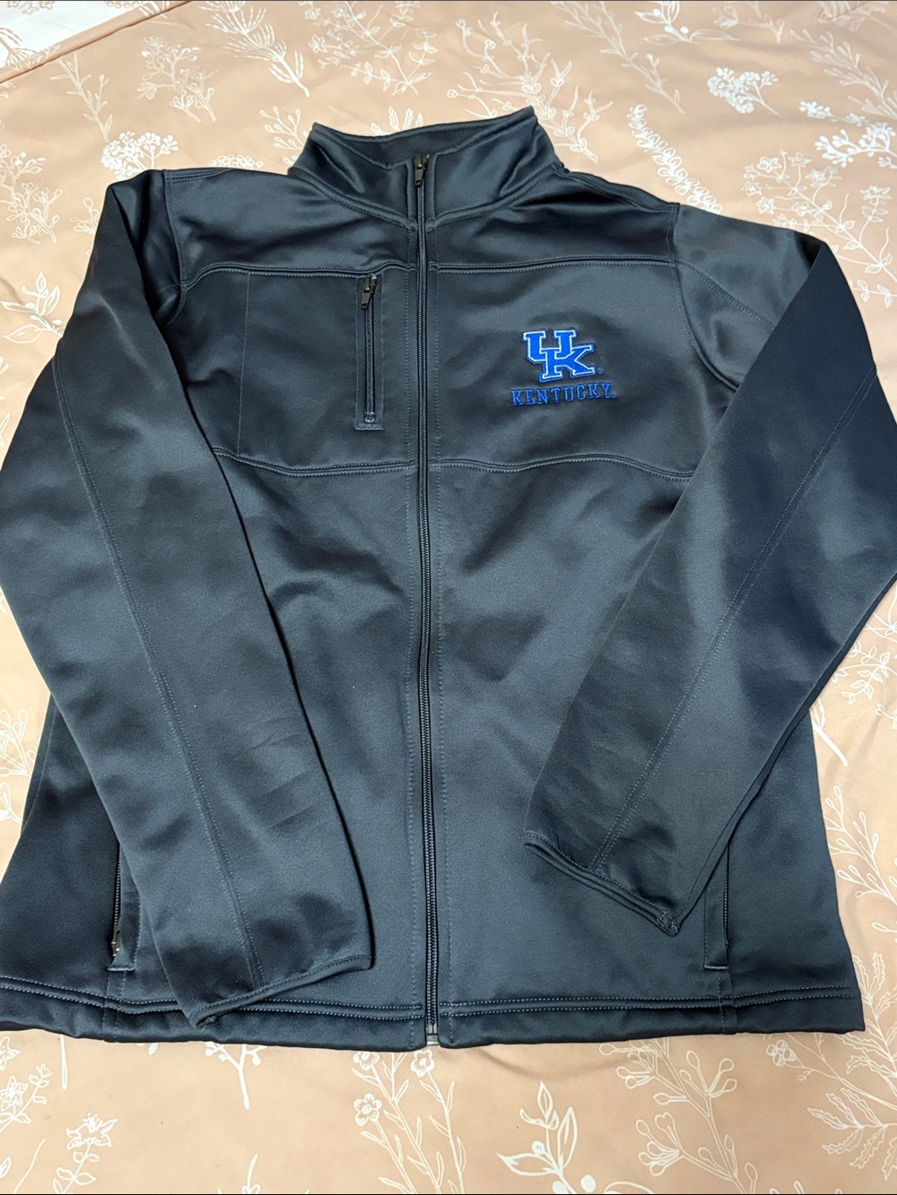 University of KY Dark Grey Full-Zip Utility Jacket with Embroidered UK Logo